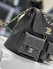 Chanel 23A Duma Backpack Large Shiny Calfskin Black - 20x21x11cm - 6