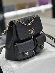 Chanel 23A Duma Backpack Large Shiny Calfskin Black - 20x21x11cm - 3