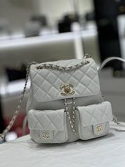 Chanel 23A Duma Backpack Large Caviar White - 20x21x11cm - 1