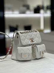 Chanel 23A Duma Backpack Small Caviar White - 17x17x9cm - 6