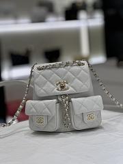 Chanel 23A Duma Backpack Small Caviar White - 17x17x9cm - 5