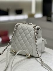 Chanel 23A Duma Backpack Small Caviar White - 17x17x9cm - 3