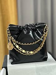 Chanel 22 Mini Handbag Shiny Calfskin Imitation Pearls & Gold-Tone Metal Black - 20×19×6cm - 6