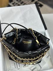 Chanel 22 Mini Handbag Shiny Calfskin Imitation Pearls & Gold-Tone Metal Black - 20×19×6cm - 4