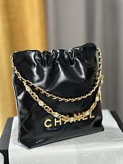 Chanel 22 Mini Handbag Shiny Calfskin Imitation Pearls & Gold-Tone Metal Black - 20×19×6cm - 3