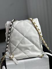 Chanel 19 Backpack Shiny Lambskin White - 26x22x16cm - 2