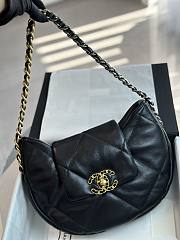 Chanel 19 Hobo Bag Shiny Lambskin Black - 29x19x6cm - 1