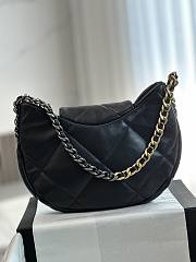 Chanel 19 Hobo Bag Shiny Lambskin Black - 29x19x6cm - 4