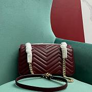 Gucci GG Marmont Small Shoulder Red Leather - 26x13x6cm - 5