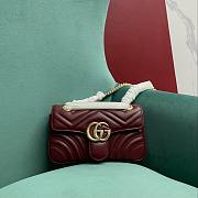 Gucci GG Marmont Mini Shoulder Red Leather - 22x13x6cm - 1