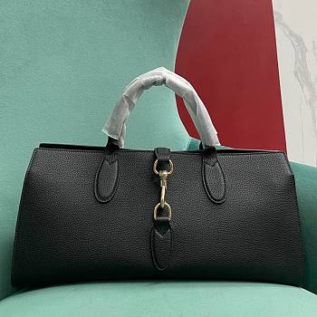 Gucci Medium Tote Bag with Hook Closure Black - 40x19.5x12cm