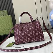 Gucci Small Tote Bag With GG Shadow Red - 24x17.5x8.5cm - 2