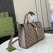 Gucci Small Tote Bag With GG Shadow Beige - 24x17.5x8.5cm - 2