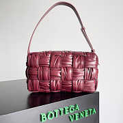 Bottega Veneta Brich Cassette Small Leather Shoulder Bag Red - 28x16x10cm - 1