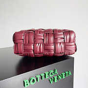 Bottega Veneta Brich Cassette Small Leather Shoulder Bag Red - 28x16x10cm - 6