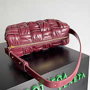 Bottega Veneta Brich Cassette Small Leather Shoulder Bag Red - 28x16x10cm - 2