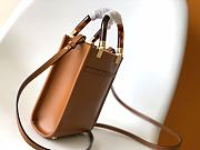 Fendi Mini Sunshine Shopper Brown Leather Mini Bag - 13x6.5x18cm - 5