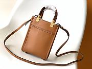 Fendi Mini Sunshine Shopper Brown Leather Mini Bag - 13x6.5x18cm - 4