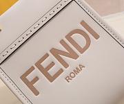 Fendi Mini Sunshine Shopper White Leather Mini Bag - 13x6.5x18cm - 2