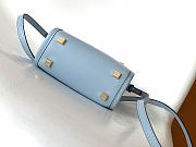 Fendi Mini Sunshine Shopper Blue Leather Mini Bag - 13x6.5x18cm - 6