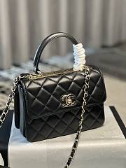 Chanel Flap Bag With Top Handle Lambskin Black - 20x15x8cm - 4