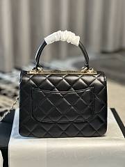 Chanel Flap Bag With Top Handle Lambskin Black - 20x15x8cm - 3