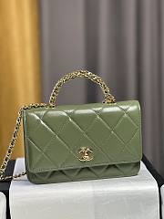 Chanel Wallet on Chain Shiny Lambskin & Gold-Tone Metal Green - 12.3×19.2×3.5cm - 1