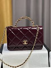 Chanel Wallet on Chain Shiny Lambskin & Gold-Tone Metal Burgundy - 12.3×19.2×3.5cm - 1