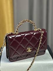 Chanel Wallet on Chain Shiny Lambskin & Gold-Tone Metal Burgundy - 12.3×19.2×3.5cm - 6