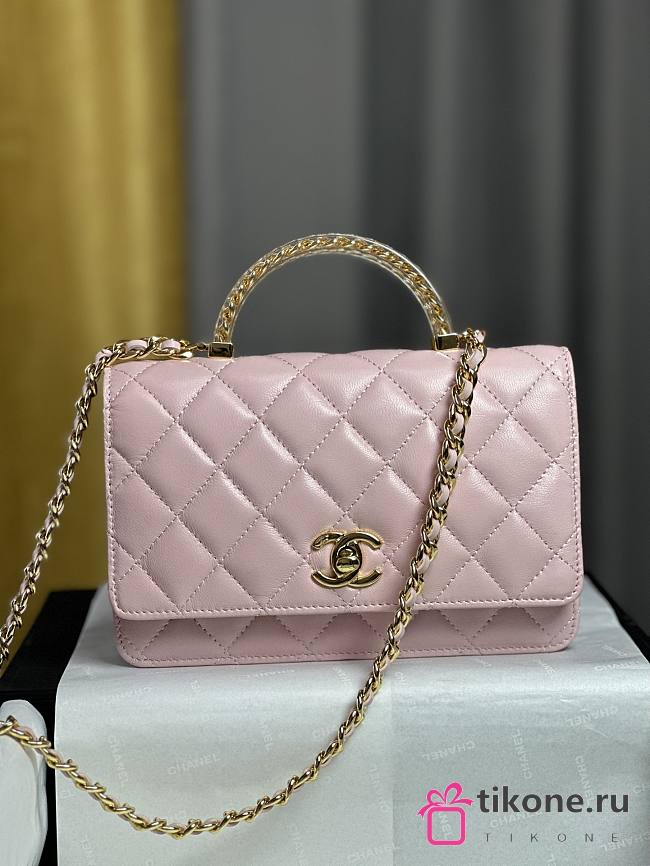 Chanel Wallet on Chain Shiny Lambskin & Gold-Tone Metal Pink - 19cm - 1