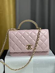 Chanel Wallet on Chain Shiny Lambskin & Gold-Tone Metal Pink - 19cm - 1