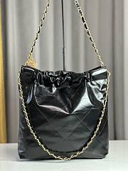 Chanel 22 Small Bag Wrinkled Effect Glossy Calfskin & Gold Plated Metal Black - 35×37×7cm - 4