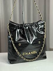 Chanel 22 Small Bag Wrinkled Effect Glossy Calfskin & Gold Plated Metal Black - 35×37×7cm - 6