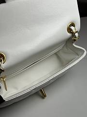 Chanel Mini Flap Bag Shiny Lambskin Imitation Pearls & Gold Tone Metal White - 12×20×6cm - 6