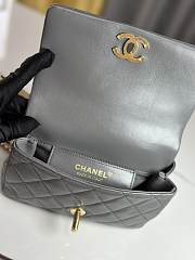 Chanel Mini Flap Bag Shiny Lambskin & Gold-Tone Metal Gray - 11.5×18×5.5cm - 4