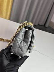 Chanel Mini Flap Bag Shiny Lambskin & Gold-Tone Metal Gray - 11.5×18×5.5cm - 3