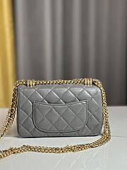 Chanel Mini Flap Bag Shiny Lambskin & Gold-Tone Metal Gray - 11.5×18×5.5cm - 2