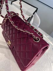 Chanel Classic Handbag Caviar Burgundy - 25cm - 4