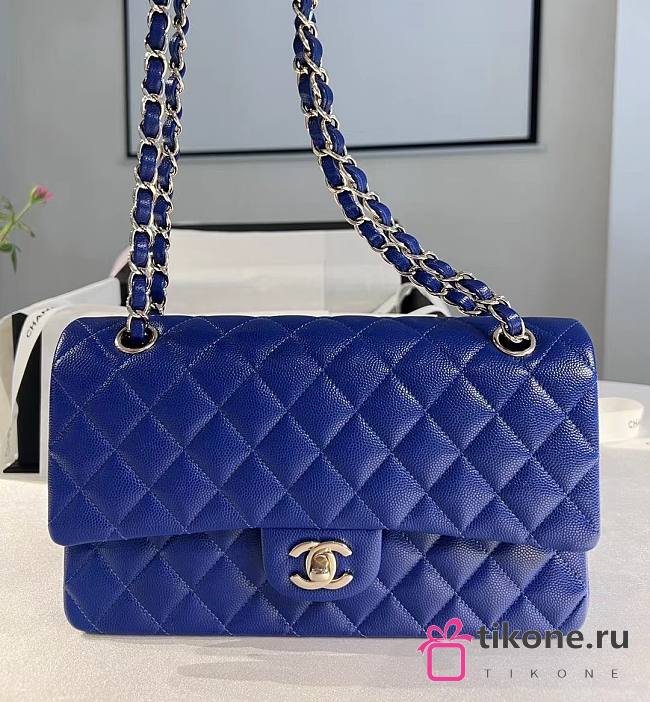 Chanel Classic Handbag Caviar Blue - 25cm - 1