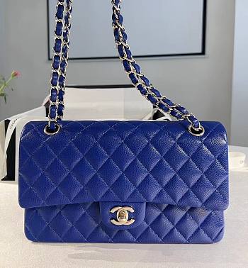 Chanel Classic Handbag Caviar Blue - 25cm