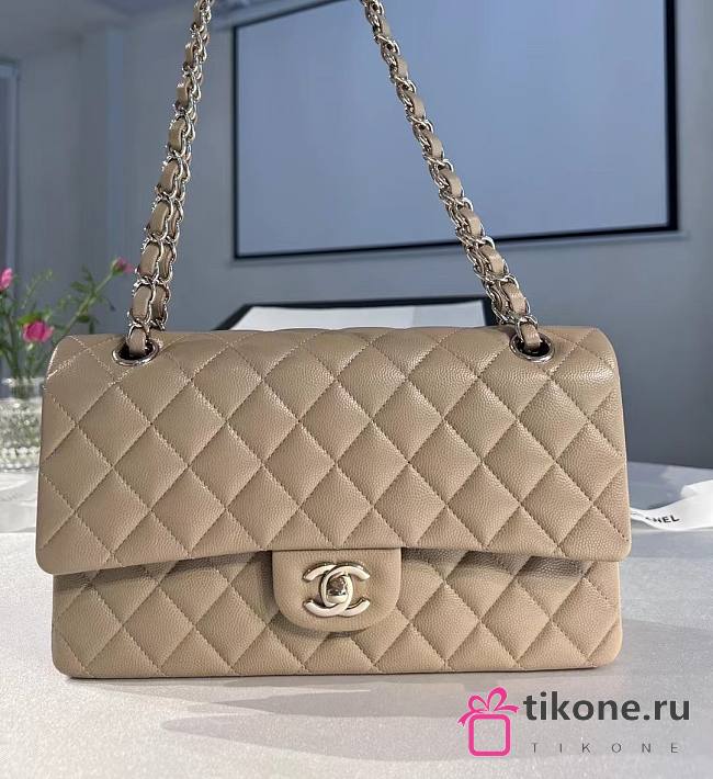 Chanel Classic Handbag Caviar Beige - 25cm - 1