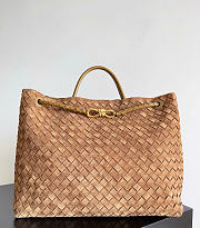 Bottega Veneta Large Andiamo Intrecciato Suede Cognac - 42x35x18cm - 1