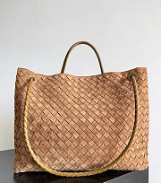 Bottega Veneta Large Andiamo Intrecciato Suede Cognac - 42x35x18cm - 3