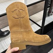 Chanel Ankle Boots Suede Brown Leather 14420 - 3