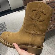 Chanel Ankle Boots Suede Brown Leather 14420 - 4