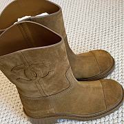 Chanel Ankle Boots Suede Brown Leather 14420 - 5