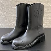 Chanel Ankle Boots Black Leather 14421 - 1