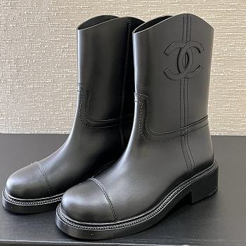 Chanel Ankle Boots Black Leather 14421