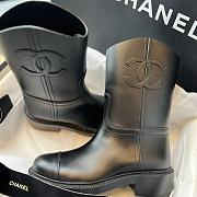 Chanel Ankle Boots Black Leather 14421 - 6