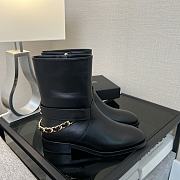 Chanel Ankle Boots Black Leather 14423	 - 1